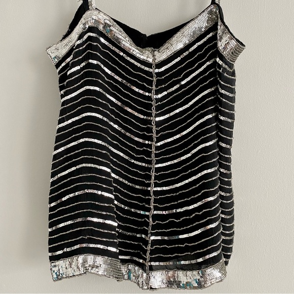 Metamorphosis 100% Pure Silk Beaded Sequin Gatsby Top Size Medium - Picture 2 of 8
